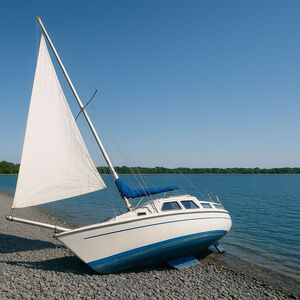 Sportbootschule Jubelt Segelboot gestrandet Sportbootschule Jubelt Segelboot gestrandet